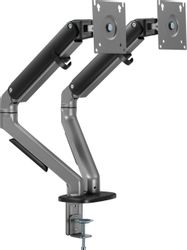 Кронштейн для мониторов ULTRAMOUNTS UM735BL, до 27", до 7кг, крепление к столешнице, поворот и наклон, черный / серый