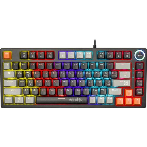Клавиатура Defender Wildfire GK-213, проводная, USB, механическая, черный/серый [45213]
