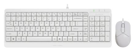 Комплект (клавиатура+мышь) A4TECH Fstyler F1512, USB, проводной, белый [f1512 white]