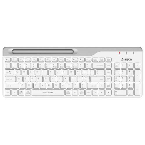 Клавиатура A4TECH Fstyler FBK25, беспроводная, USB, Bluetooth/Радиоканал, ножничная, белый/серый [fbk25 white]