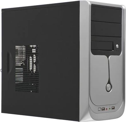 Корпус mATX LinkWorld 437-04, Mini-Tower, без БП, черный и серебристый