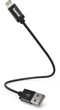 Изображение товара Кабель HAMA Lightning USB 0.2м MFI для устройств Apple черный