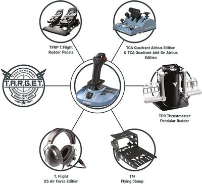 Джойстик проводной Thrustmaster Airbus Edition TCA Sidestick X голубой ...