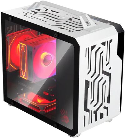 Корпус mATX BLOODY BD-CC110, Mini-Tower, без БП,  белый и черный [bd-cc110-wh]