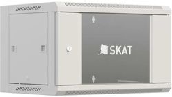 Шкаф коммутационный БАСТИОН SKAT TB-12W645GF-G 4414 настенный, стеклянная передняя дверь, 12U, 600x635x450 мм