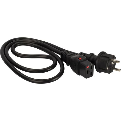 Шнур питания Lanmaster (LAN-PP19L/SH-5.0-BK) C19-Schuko проводник.:3x1.5мм2 5м 220В 16А черный