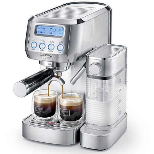 Кофеварка CASO Espresso Gourmet Latte, рожковая, серебристый