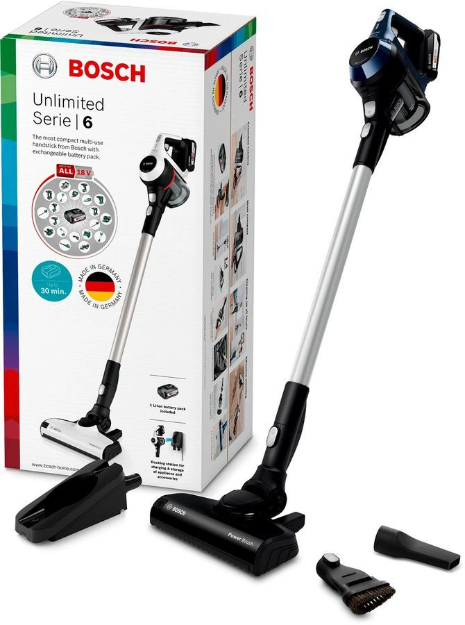 Пылесос (handstick) Bosch Unlimited 6 BCS611P4A, черный/синий – купить ...