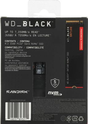 SSD накопитель WD Black SN7100 2ТБ, M.2 2280, PCIe 4.0 x4, NVMe, M