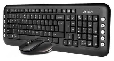 Комплект (клавиатура+мышь) A4Tech GL-1630, USB, беспроводной, черный