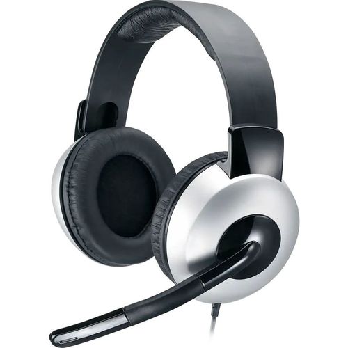 Гарнитура Genius HS-05A, для компьютера, мониторные, проводные, серебристый / черный [31710039400]
