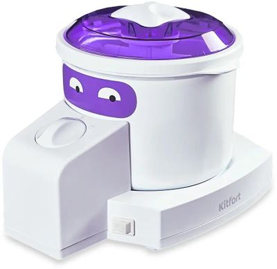 Мороженица-йогуртница KitFort КТ-4056, 9.5Вт, 1000мл, белый/фиолетовый