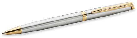 Ручка шариковая Waterman Hemisphere Steel GT чернила синий коробка подарочная [s0920370]