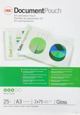 Пленка для ламинирования GBC 3740486, 75мкм, 426х303 мм, 25шт., глянцевая, A3