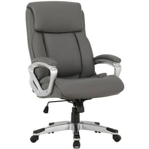 Кресло BRABIX Level EX-527, кожа рециклированная, до 125кг, топ-ган, фиксированные подлокотники, серый
