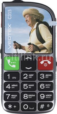 Обзор товара сотовый телефон Vertex C315 серый (1097332) в интернет ...
