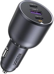 Изображение товара Автомобильное зарядное устройство UGREEN EC705, USB-A, 2xUSB-C, 130Вт, 3A, серый Изображение товара Автомобильное зарядное устройство UGREEN EC705, USB-A, 2xUSB-C, 130Вт, 3A, серый