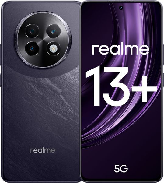 6.67" Смартфон REALME 13+ 12/256Gb,  RMX5000,  NFC,  AMOLED,  120Гц,  5000мAч,  темно-фиолетовый