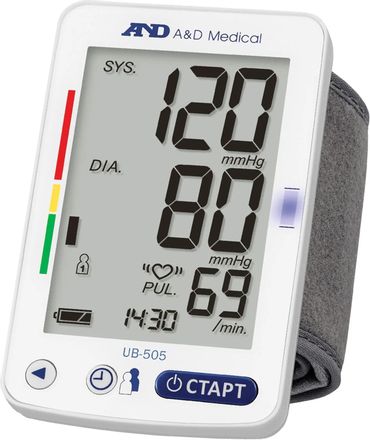Тонометр запястный A&D UB-505, без адаптера питания, 13.5-21.5см