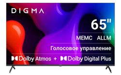 Изображение товара 65" Телевизор Digma DM-LED65UQB31 QLED, 4K Ultra HD, СМАРТ ТВ, Google TV, черный Изображение товара 65" Телевизор Digma DM-LED65UQB31 QLED, 4K Ultra HD, СМАРТ ТВ, Google TV, черный