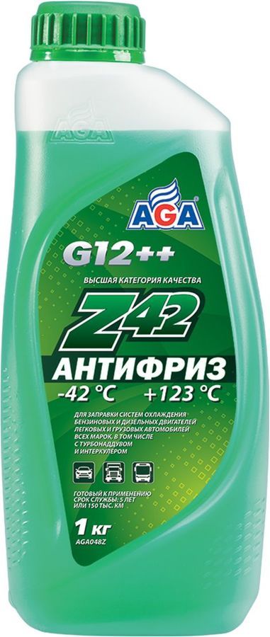 Обзор товара антифриз Aga AGA048Z G12++ зеленый 0.946л 1кг (1781194) в ...