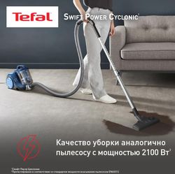 Пылесос Tefal TW2971EA, синий/черный