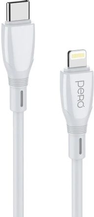 Кабель PERO DC-11,  Lightning (m) -  USB Type-C (m),  3м,  3A,  белый [prdc-11tl3mw]