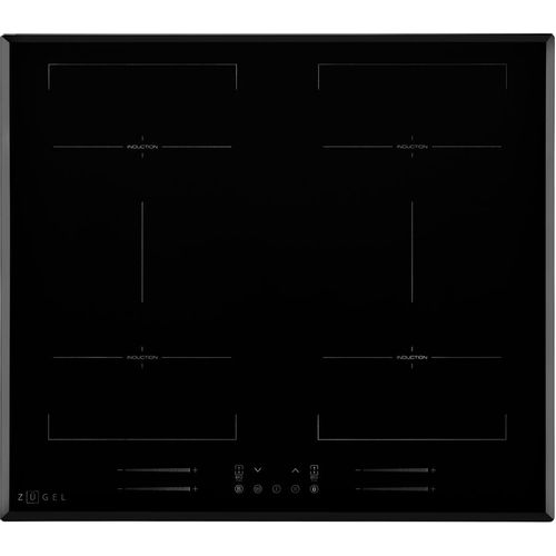 Индукционная варочная поверхность ZUGEL ZIH619B, конфорок: 4 шт., стеклокерамика, независимая, черный
