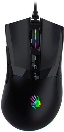 Мышь проводная A4TECH Bloody W90 Max, игровая, оптическая, USB, 10000dpi, черный [w90 max ( stone black)]