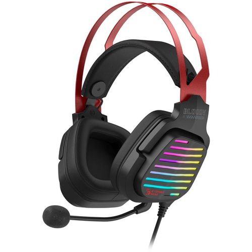 Гарнитура игровая A4TECH Bloody G560, для компьютера, мониторные, проводные, черный / красный [g560 sports red]