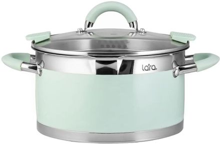 Кастрюля 2.4л LARA LR02-541, нержавеющая сталь, с крышкой