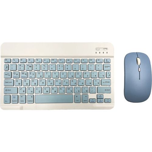 Клавиатура PALMEXX PMPKIT01-LBL, беспроводная, USB, Bluetooth/Радиоканал, механическая, с гравировкой, голубой/белый