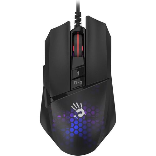 Мышь проводная A4TECH Bloody W65 Max Mini, игровая, оптическая, USB, 12000dpi, черный [w65 max mini honeycomb]