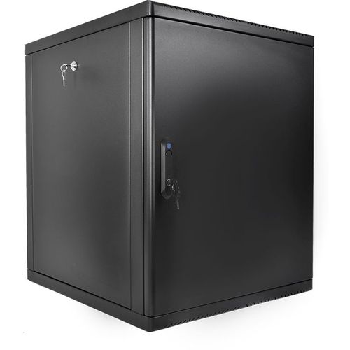 Шкаф коммутационный ЦМО ШРН-М-12.650.1-9005 настенный, металлическая передняя дверь, 12U, 600x610x650 мм
