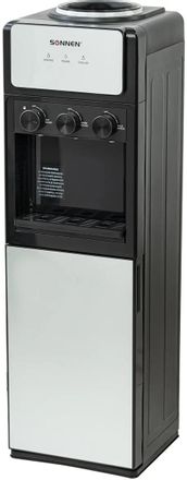 Кулер SONNEN FSE-03Ri, напольный, электронный, push - кран, черный [455743]