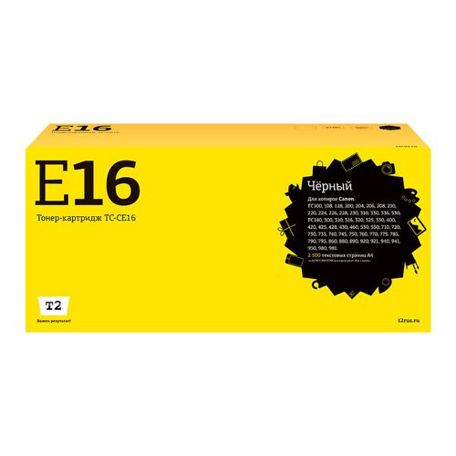Картридж T2 E-16, E16, черный / TC-CE16