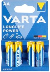 Изображение товара AA Батарейка VARTA Longlife power High Energy LR6 BL4 Alkaline, 4 шт. Изображение товара AA Батарейка VARTA Longlife power High Energy LR6 BL4 Alkaline, 4 шт.