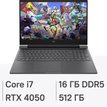 Изображение товара Ноутбук игровой HP Victus 16-r1076ci 16.1", IPS, Intel Core i7 14650HX 2.2ГГц, 16-ядерный, 16ГБ DDR5, 512ГБ SSD,  NVIDIA GeForce  RTX 4050 для ноутбуков - 6 ГБ, FreeDOS, серебристый [b09jwea]