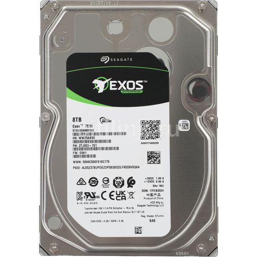 8ТБ Жесткий диск Seagate Exos 7E10 ST8000NM018B, SAS 3.0, 3.5", 7200об/мин