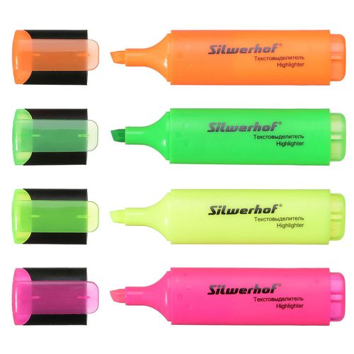 Набор текстовыделителей Silwerhof Blaze, скошенный наконечник, линия 1-5 [108036-00]