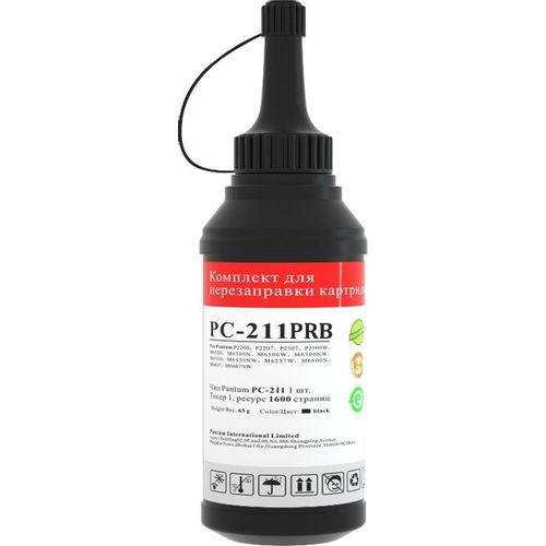 Тонер Pantum PC-211PRB, для Series P2200/2500/M6500/6550/6600, черный, 65грамм, флакон