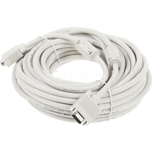 Кабель VGA DB15 (m) — DB15 (m), ферритовый фильтр , 15м, серый [cable15]