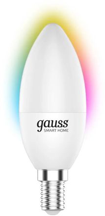 Умная лампа GAUSS Smart Home E14 RGB 5Вт 470lm Wi-Fi (1шт) [1190112]