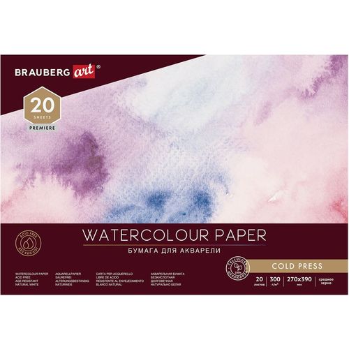 Альбом для рисования BRAUBERG Premiere 113223, 20лист, 1 дизайн, картон мелованный, склейка