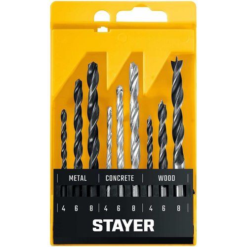 Набор сверл Stayer 29720-H9_z01, 9шт — цена и наличие Набор сверл Stayer 29720-H9_z01, 9шт