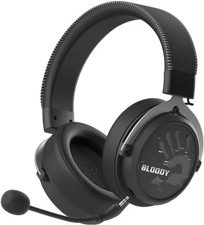 Гарнитура игровая A4TECH Bloody MR590 Sports,  для компьютера и игровых консолей, мониторные,  Bluetooth/Радио/3,5 мм, черный [mr590 + wired/sport black]