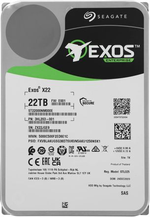 Жесткий диск Seagate Exos X22 ST22000NM000E, 22ТБ, HDD, SAS 3.0, 3.5", 7200об/мин