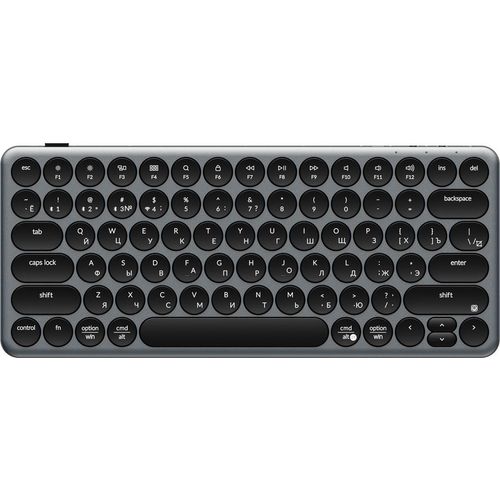 Клавиатура KEYCHRON B3P-K1-RU, беспроводная, USB, Bluetooth/Радиоканал, ножничная, заводское нанесение кириллицы, темно-серый