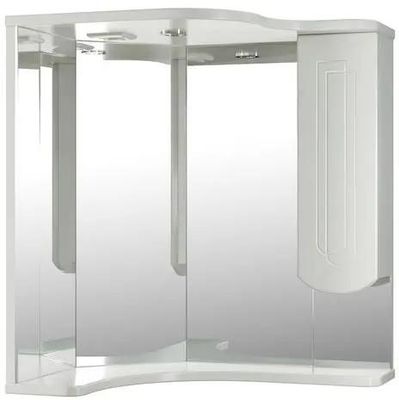 Шкаф MIXLINE Корнер правый угловой с подсветкой,  с зеркалом,  подвесной,  630х700х460 мм,  белый [524925]