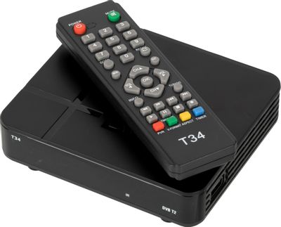 Ресивер DVB-T2 Сигнал T34,  черный